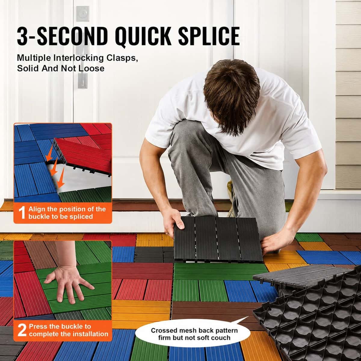 Plastic Floor Tiles 12x12 Inch