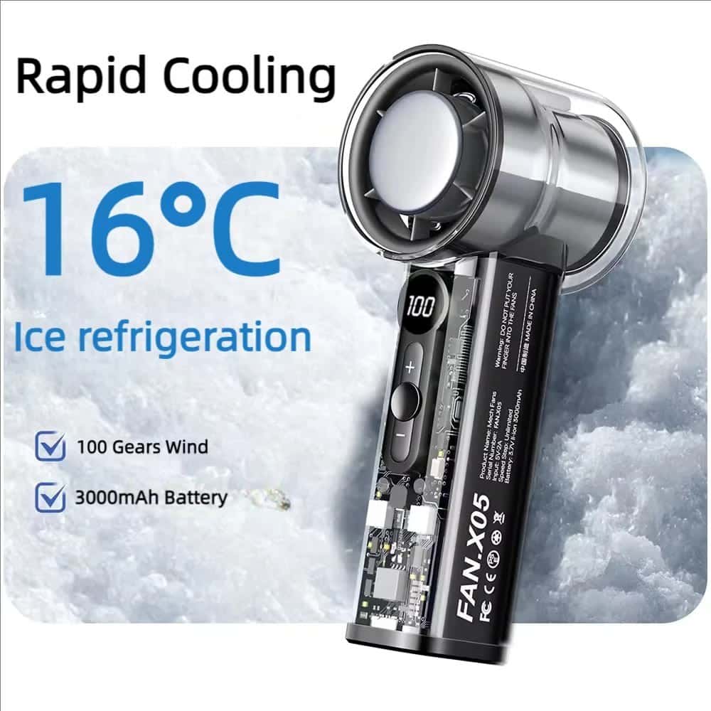 Portable Ice Cooling Turbo Fan USB-C Rechargeable | shwapnomart