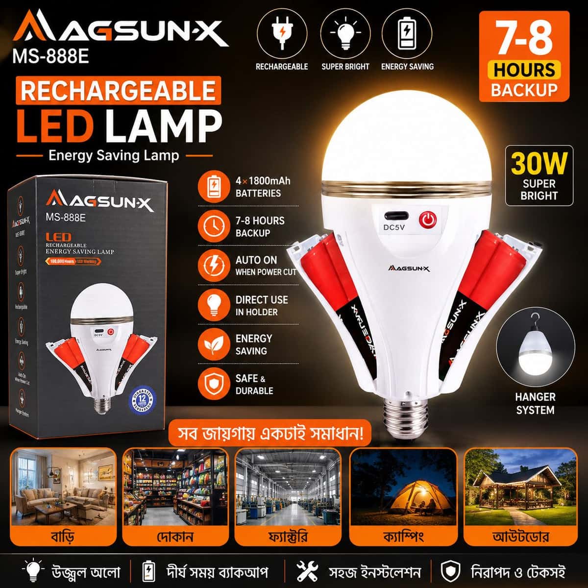 30W Rechargeable LED Emergency