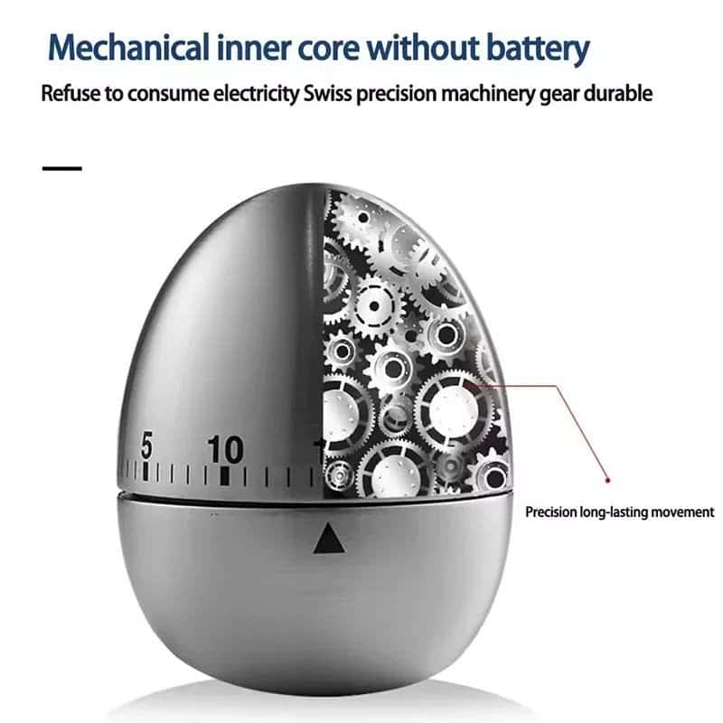 Mechanical Countdown Timer 60 Minute Stainless Steel Kitchen Work Study | shwapnomart
