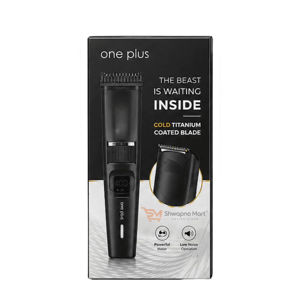 OnePlus Titanium Blade Hair & Beard Trimmer USB Rechargeable Digital Display Cordless Clipper