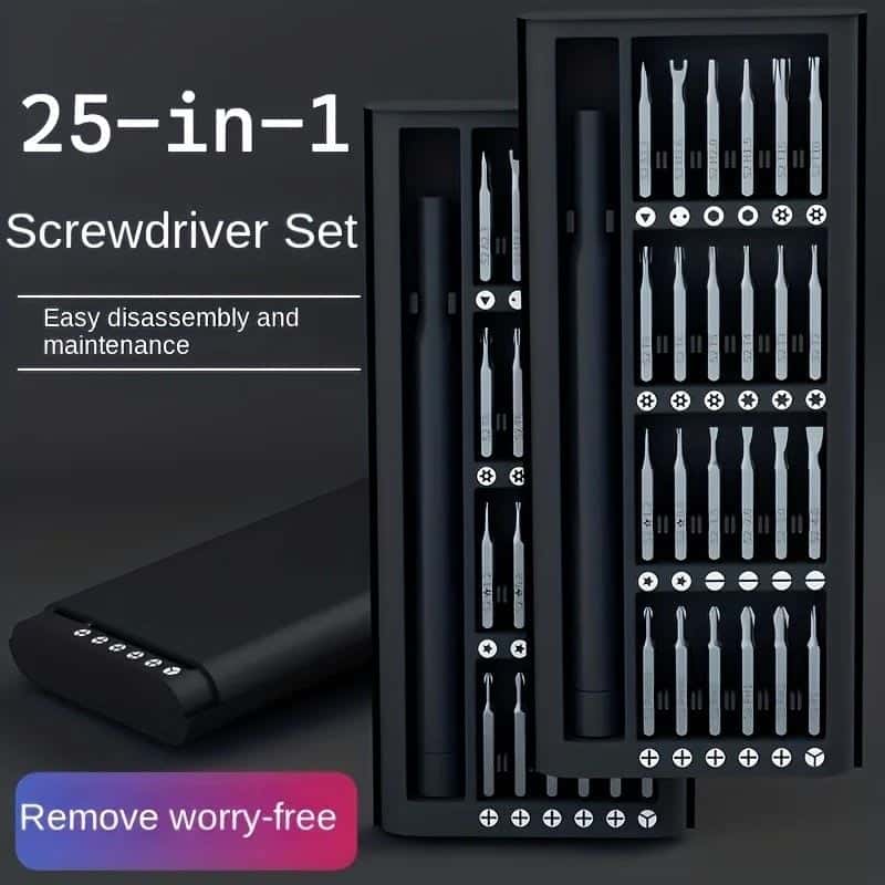 Mini Screwdriver Set 25-in-1 Precision Flathead & Crosshead | ShwapnoMart