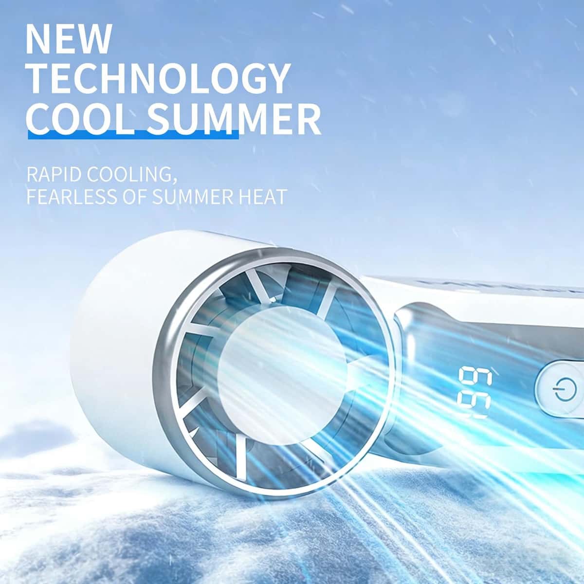 Turbo Fan USB-C Rechargeable LED Display 3000mAh 5 Speeds | shwapnomart