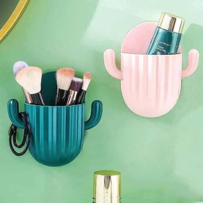 Self-Adhesive Toothbrush Holder Drain Shelf Cactus Storage Rack | ShwapnoMart