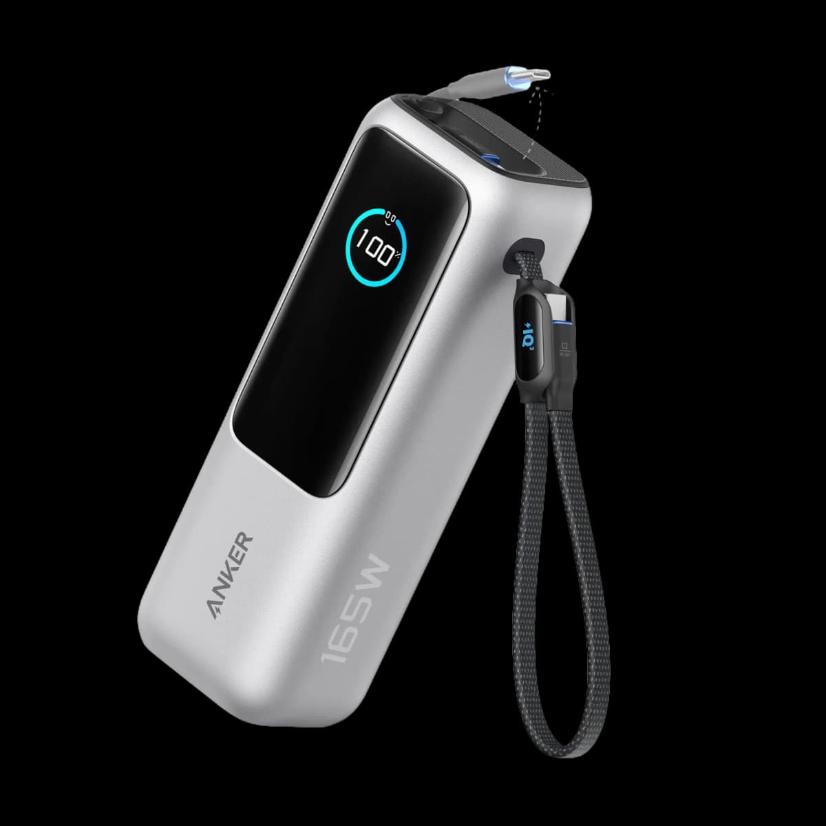 Anker Power Bank 25000mAh 165W with Built-In & Retractable USB-C Cables