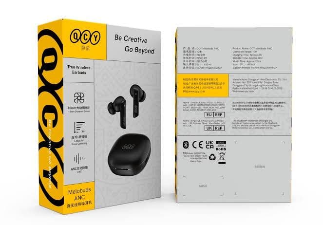 QCY MeloBuds ANC True Wireless Earbuds – 10mm Dynamic Driver, 6-Mic Noise Cancellation - Image 2