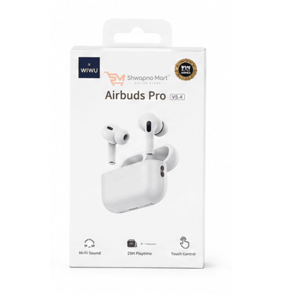 WIWU Airbuds Pro V3.4 TWS Wireless Earbuds with Touch Control & 25H Playtime