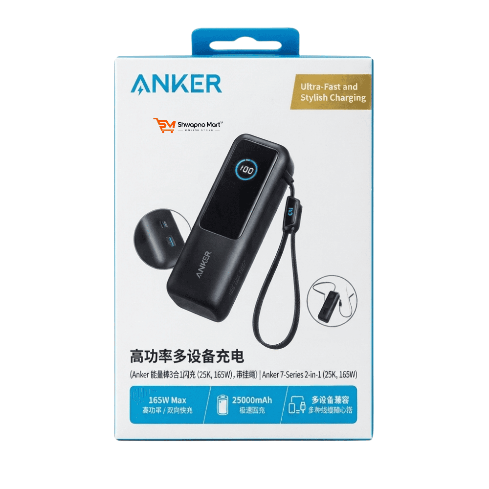 Anker Power Bank 25000mAh 165W with Built-In & Retractable USB-C Cables - Image 2