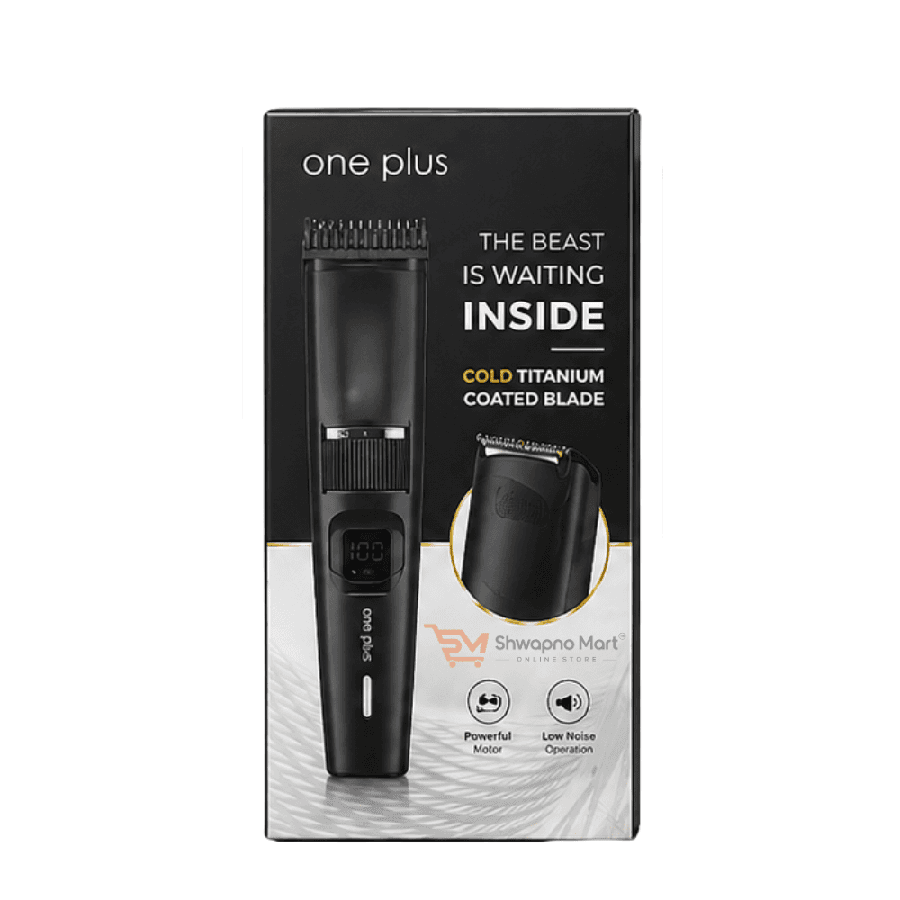 OnePlus Titanium Blade Hair & Beard Trimmer USB Rechargeable Digital Display Cordless Clipper