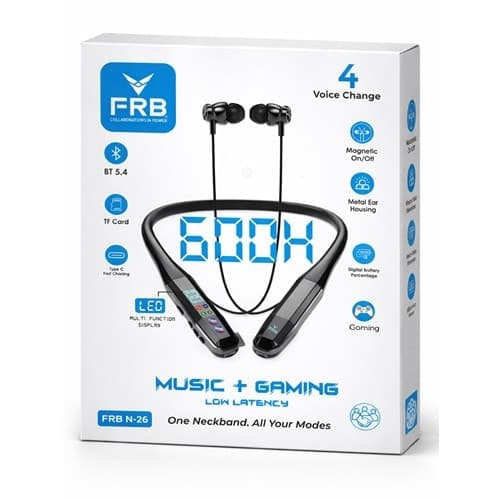 Voice Change Neckband FRB 600H N26 Bluetooth Earphones LED Display | shwapnomart