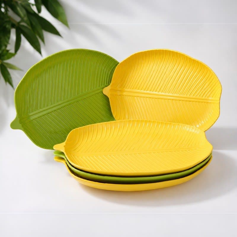 4PCS Leaf Shape Fruit Plate & Snack Tray | ShwapnoMart - Image 2