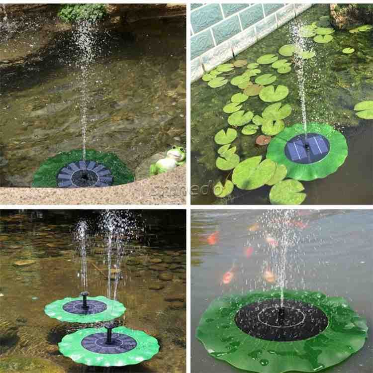 Solar Powered Fountain Lotus Leaf Floating Bird Bath Water Fountain | shwapnomart - Image 3