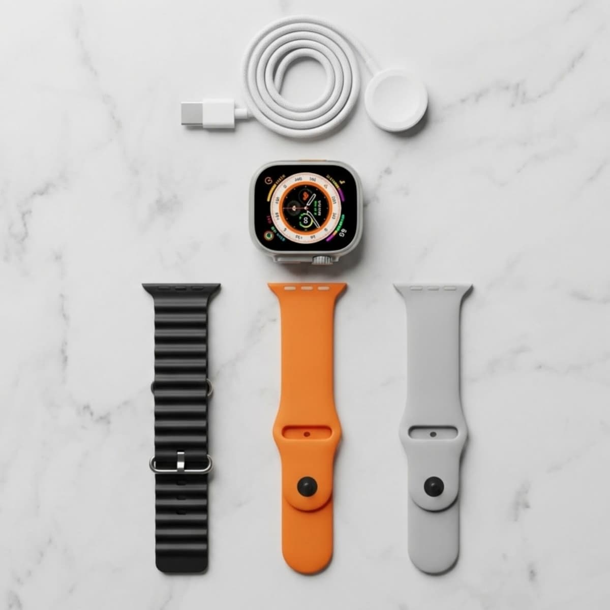 KW23 Ultra3 Smartwatch Bluetooth Calling 3 Straps Wireless Charging | shwapnomart - Image 2