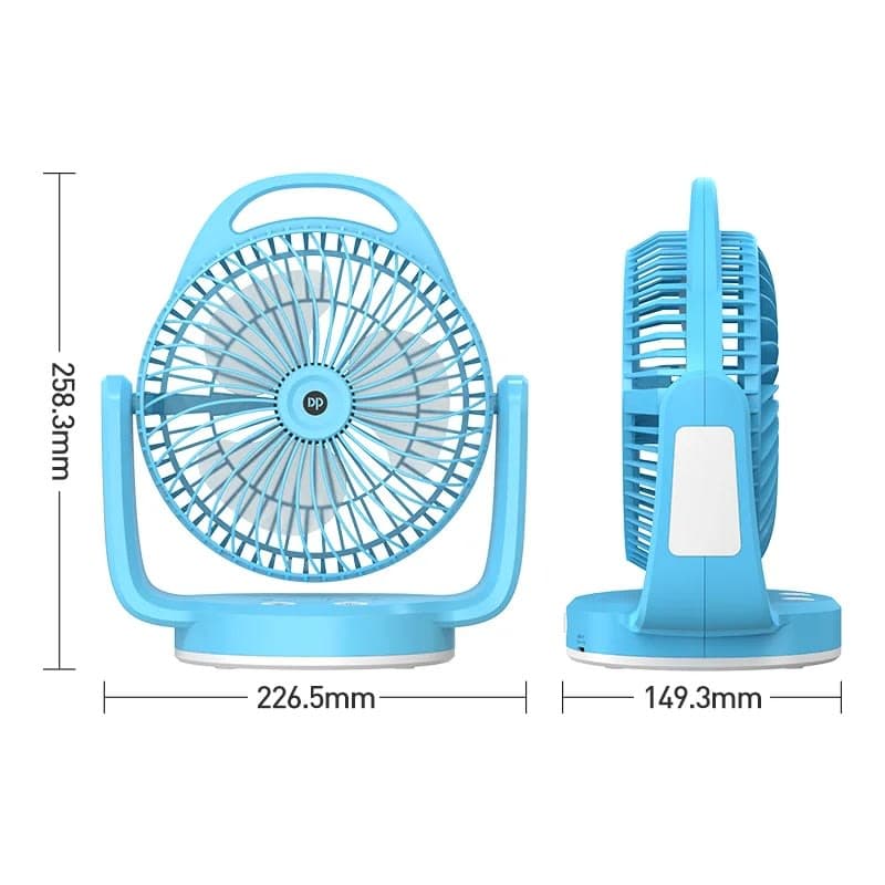 Rechargeable Desktop Fan DP-7620 with LED Light & Hanging Hook | shwapnomart - Image 3