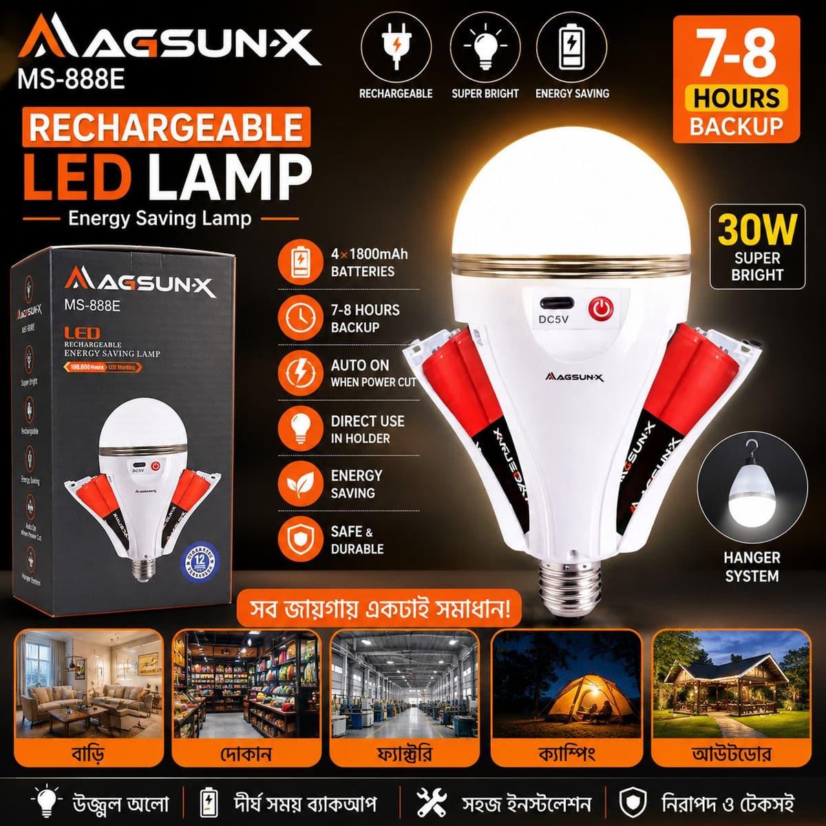 30W Rechargeable LED Emergency
