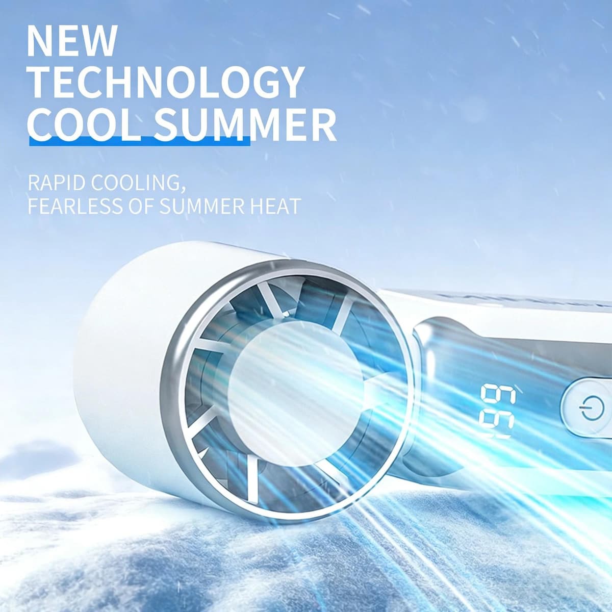 Turbo Fan USB-C Rechargeable LED Display 3000mAh 5 Speeds | shwapnomart